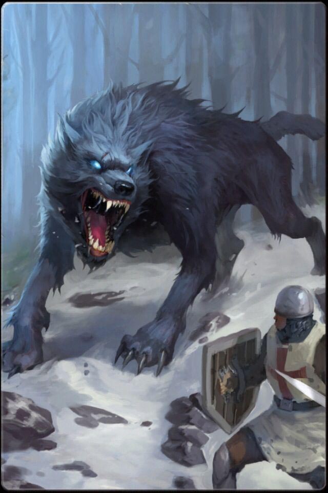 Лютый волк (Dire wolf)" - большой зверь D&D 5-й редакции с показат...