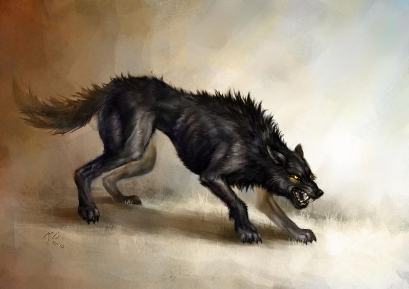 Волк (Wolf)" - средний зверь D&D 5-й редакции с показателем опасно...