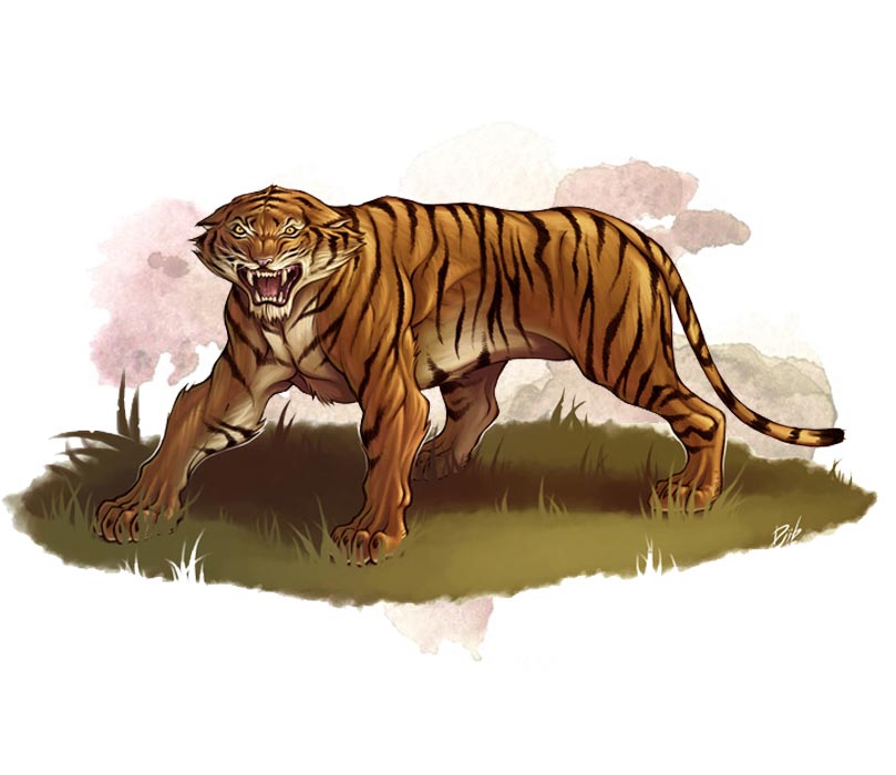 Тигр (Tiger)" - большой зверь D&D 5-й редакции с показателем опасн...